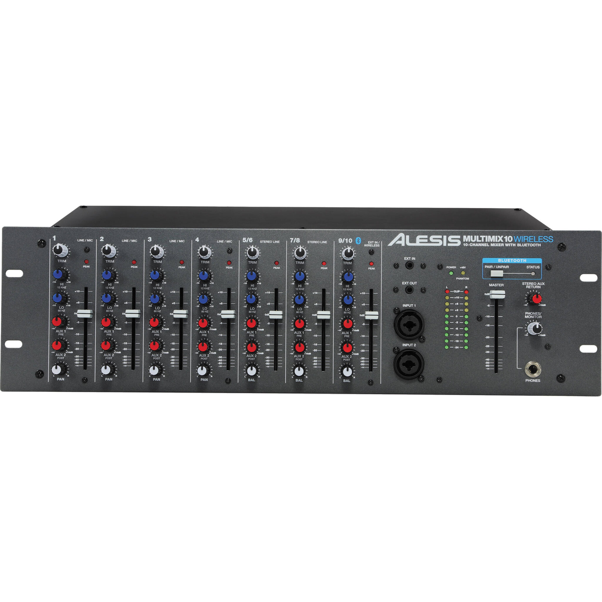 3cdcb1eef92c1e7e809b476b6f6dfc5e.jpg Alesis MultiMix 10 Mezclador Inalámbrico de 10 Canales para Montaje en Rack con Bluetooth - Imagen 1