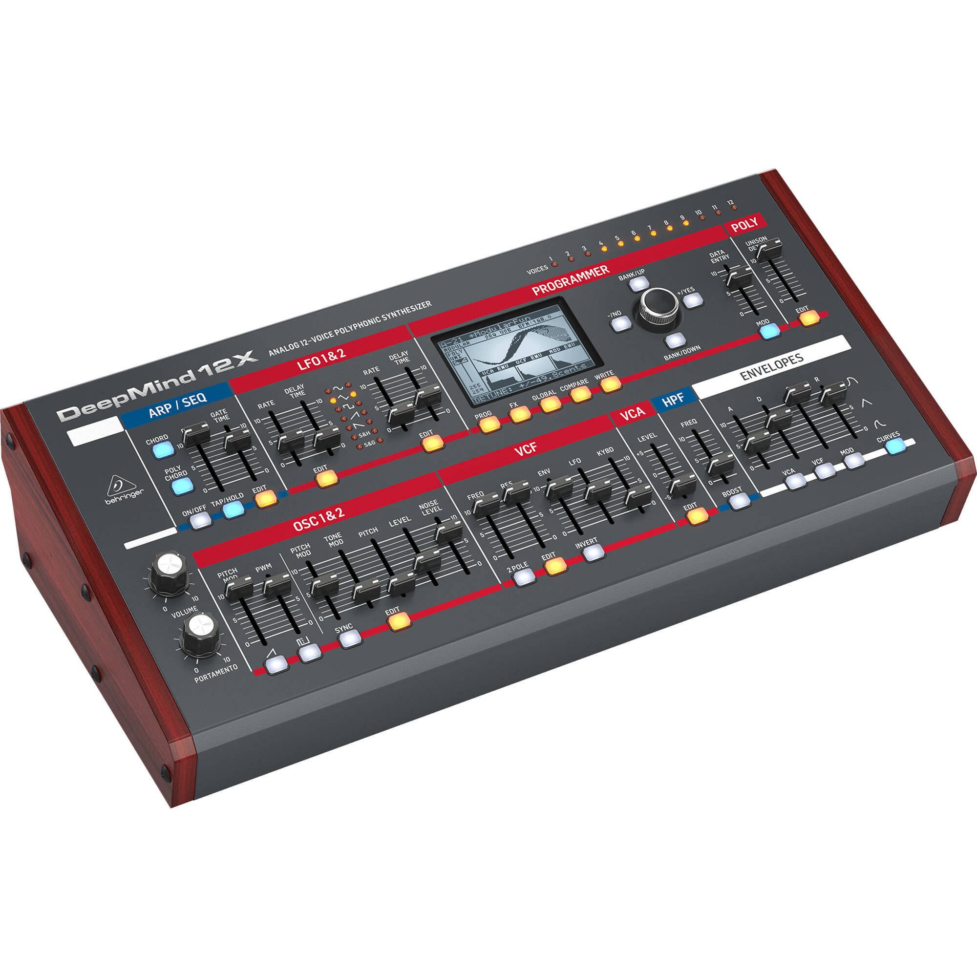 3e2b11924973053aa3bb5250f39f4fe7.jpg Behringer DEEPMIND 12XD Sintetizador de escritorio polifónico analógico verdadero de 12 voces con control remoto para tableta y Wi-Fi - Imagen 1