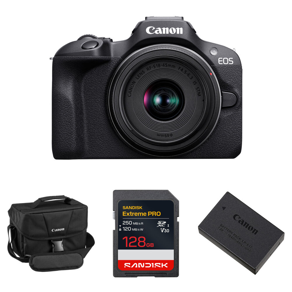 41c7a9c400e0196036b2bd3bda96f52b.jpg Canon EOS R100 Mirrorless Camera with 18-45mm Lens and Essentials+ Kit - Imagen 1