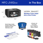 Brother Work Smart MFC-J1410DW Impresora multifunción de inyección de tinta a color inalámbrica con kit de cartucho de tinta negra de alto rendimiento LC501XLBK - Imagen 5