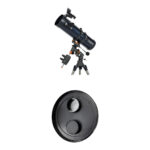Celestron AstroMaster 130EQ 130 mm f/5 Telescopio reflector y kit de filtro solar EclipSmart