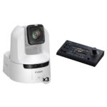 Canon CR-N400 4K 12G-SDI 20x Zoom PTZ 3-Camera Kit with RC-IP1000 Controller (White)