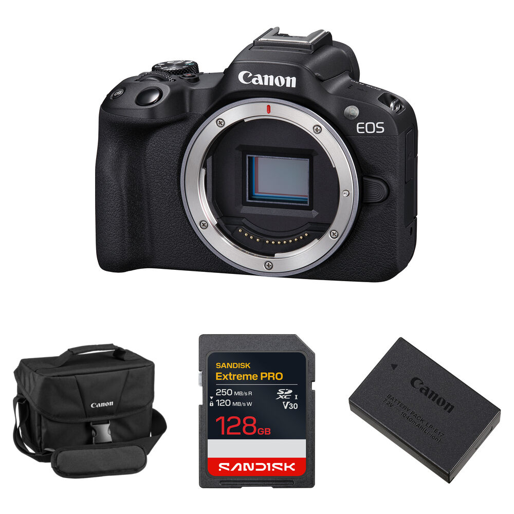 4547be75d2d2151ff1930f8c44ee68f7.jpg Canon EOS R50 Mirrorless Camera with Essentials+ Kit (Black) - Imagen 1