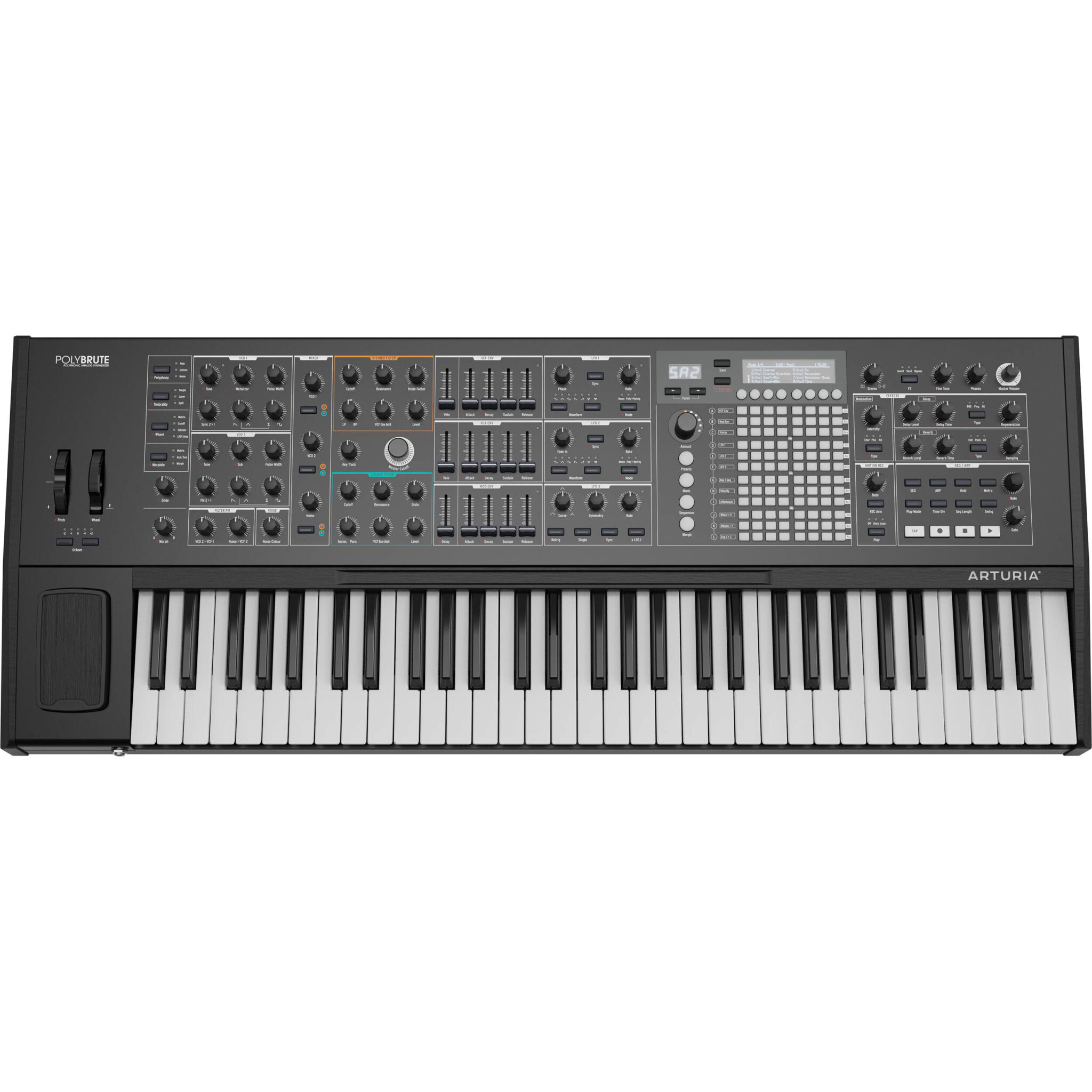 4794e8e716fa9fa4b14c6c743764a30b.jpg Sintetizador analógico de matriz morphing Arturia PolyBrute Noir (edición limitada en negro) - Imagen 1