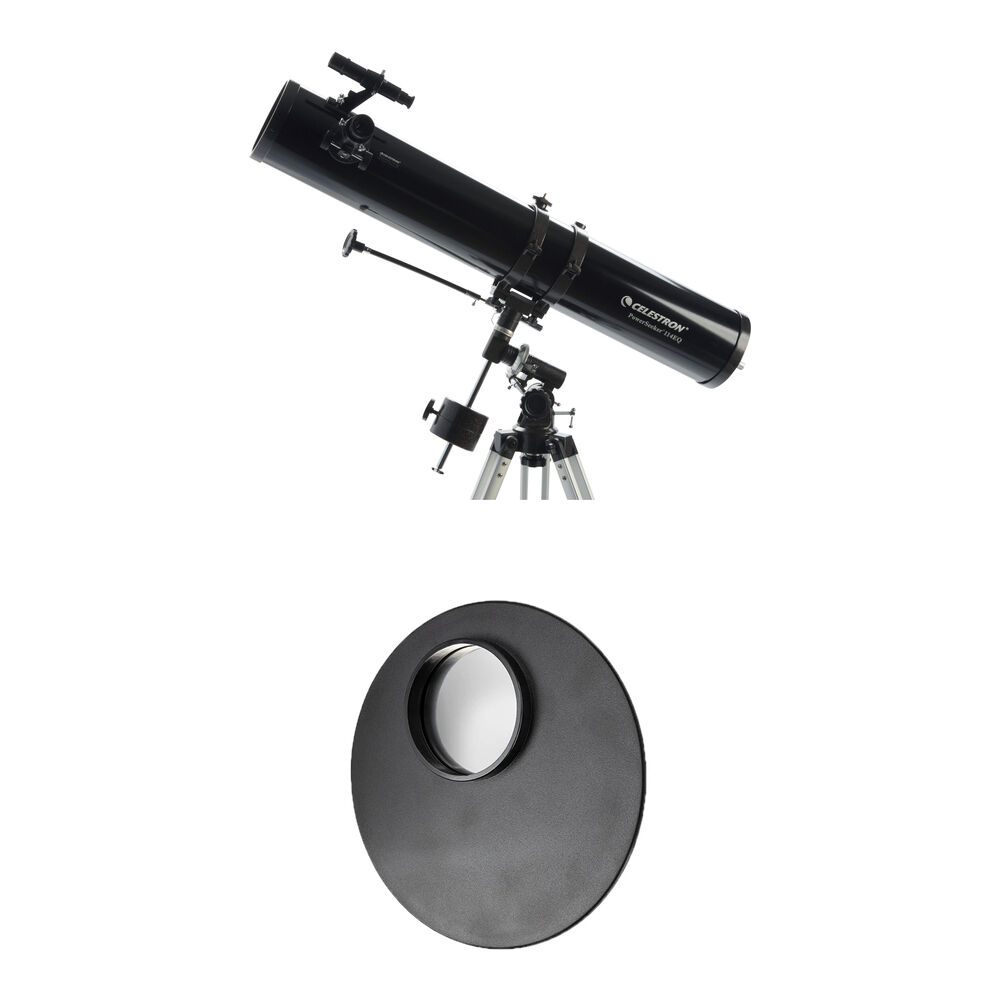 48a92975b33afc08f1773fe8ec4ecb96.jpg Celestron PowerSeeker 114EQ 114 mm f/8 Telescopio reflector y kit de filtro solar EclipSmart - Imagen 1