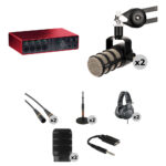 Interfaz de audio/MIDI Focusrite Scarlett 18i16 USB-C con kit de podcasting para dos personas (4.ª generación)