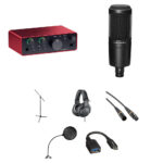 Kit de interfaz de audio Focusrite Scarlett Solo USB-C (4.ª generación) con micrófono Audio-Technica AT2020 - Imagen 2