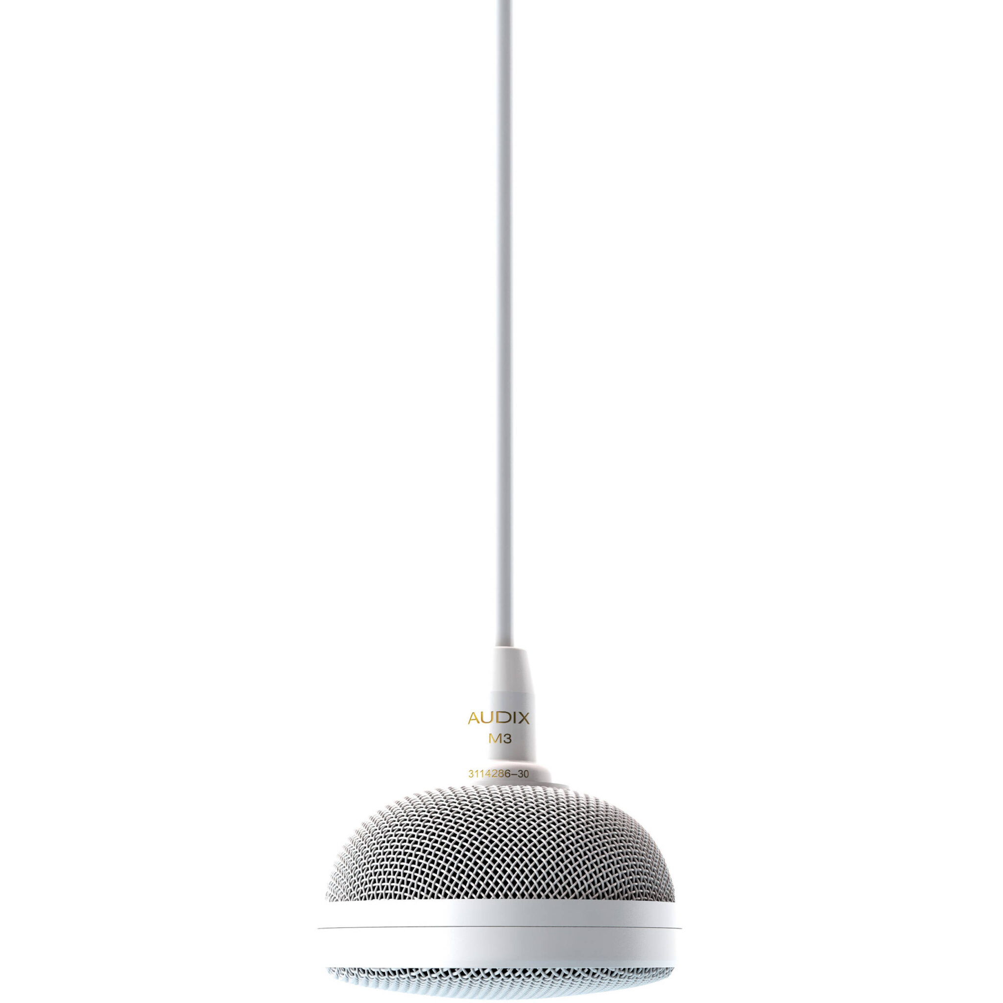 5051f20cdaaf6224147b416be2d961db-1.jpg Micrófono de techo colgante Audix M3 de tres elementos con cable de 4 pies (blanco) - Imagen 1