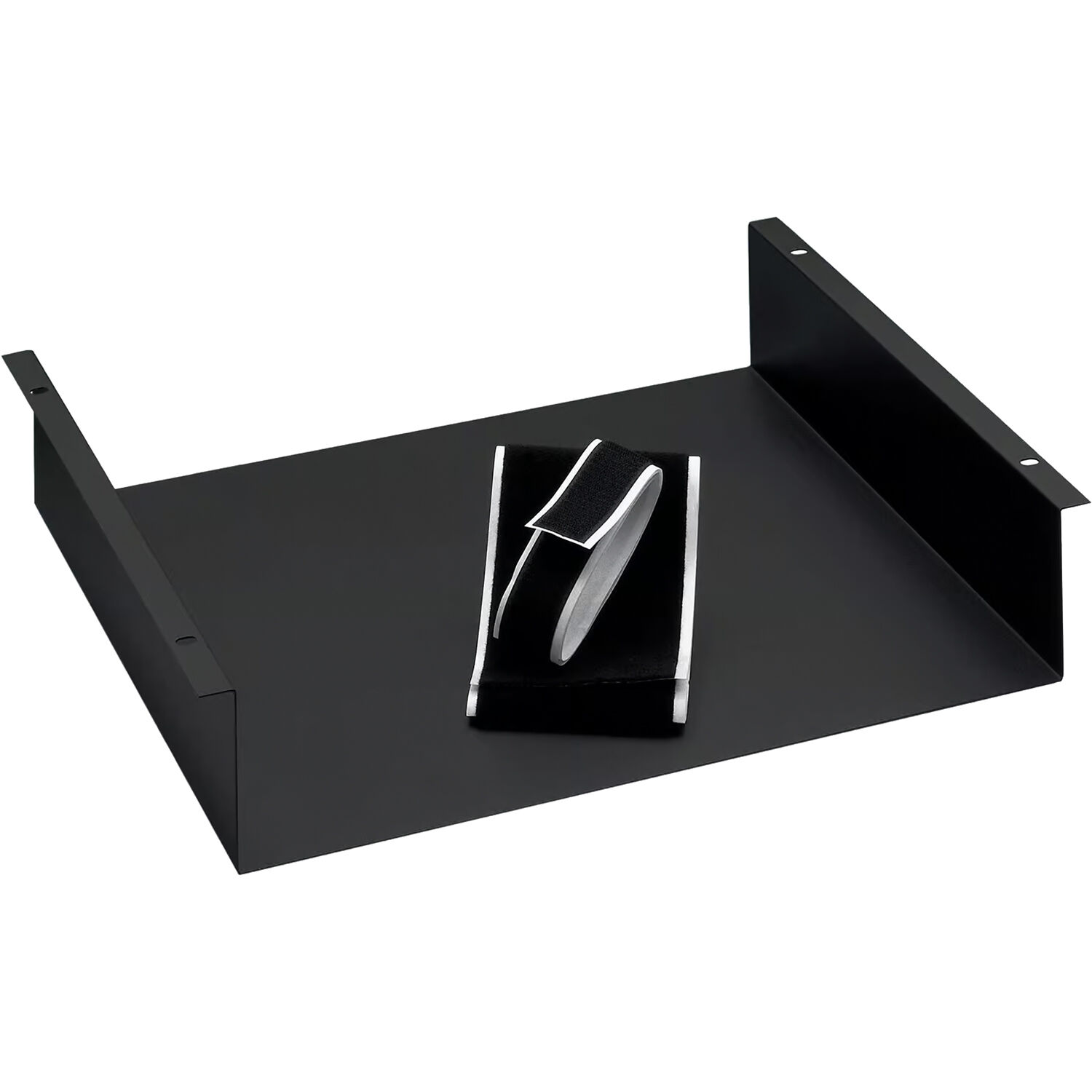 51a39180a3009ae9f455a4761651e0a9-1.jpg Bandeja para rack de montaje superior Adam Hall de 19" con tiras de cierre de gancho y bucle (2 RU) - Imagen 1