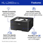 Impresora láser monocromática compacta Brother HL-L2460DW XL (kit de 2 tóner, 4200 páginas) - Imagen 3