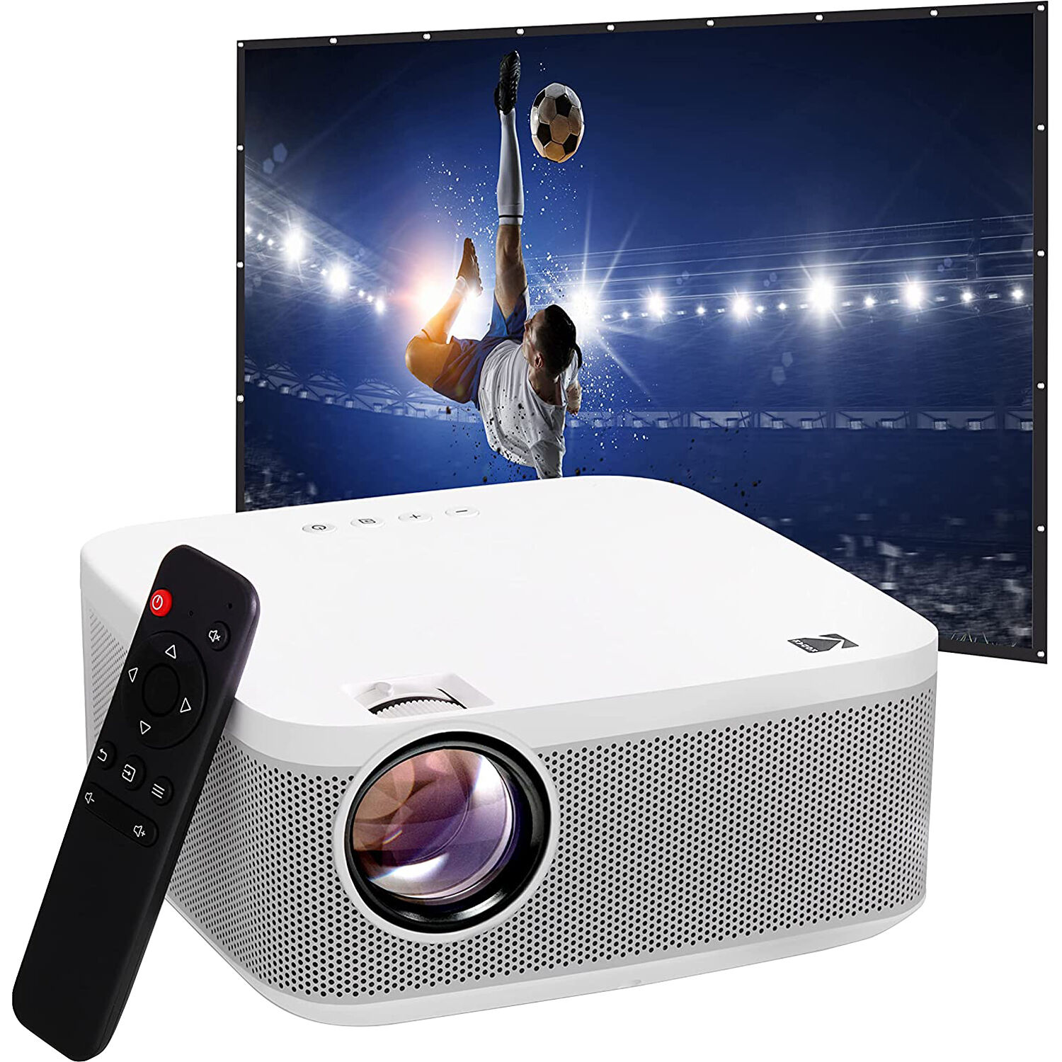 5203e219685dcce35ed084385cbf85ce.jpg Kodak FLIK X10 Proyector de cine en casa Full HD de 150 lúmenes con kit de pantalla de 100" - Imagen 1
