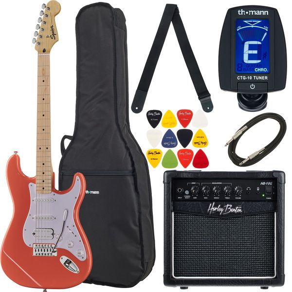 53f1d64aee5b3fb57fb062532126cc3b.jpg Squier Sonic Strat HSS TCoral Set - Imagen 1
