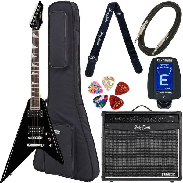 53ff6dccec79469b8a39240e0d23897f.jpg Harley Benton R-10 BK Rock Series Bundle 3 - Imagen 1