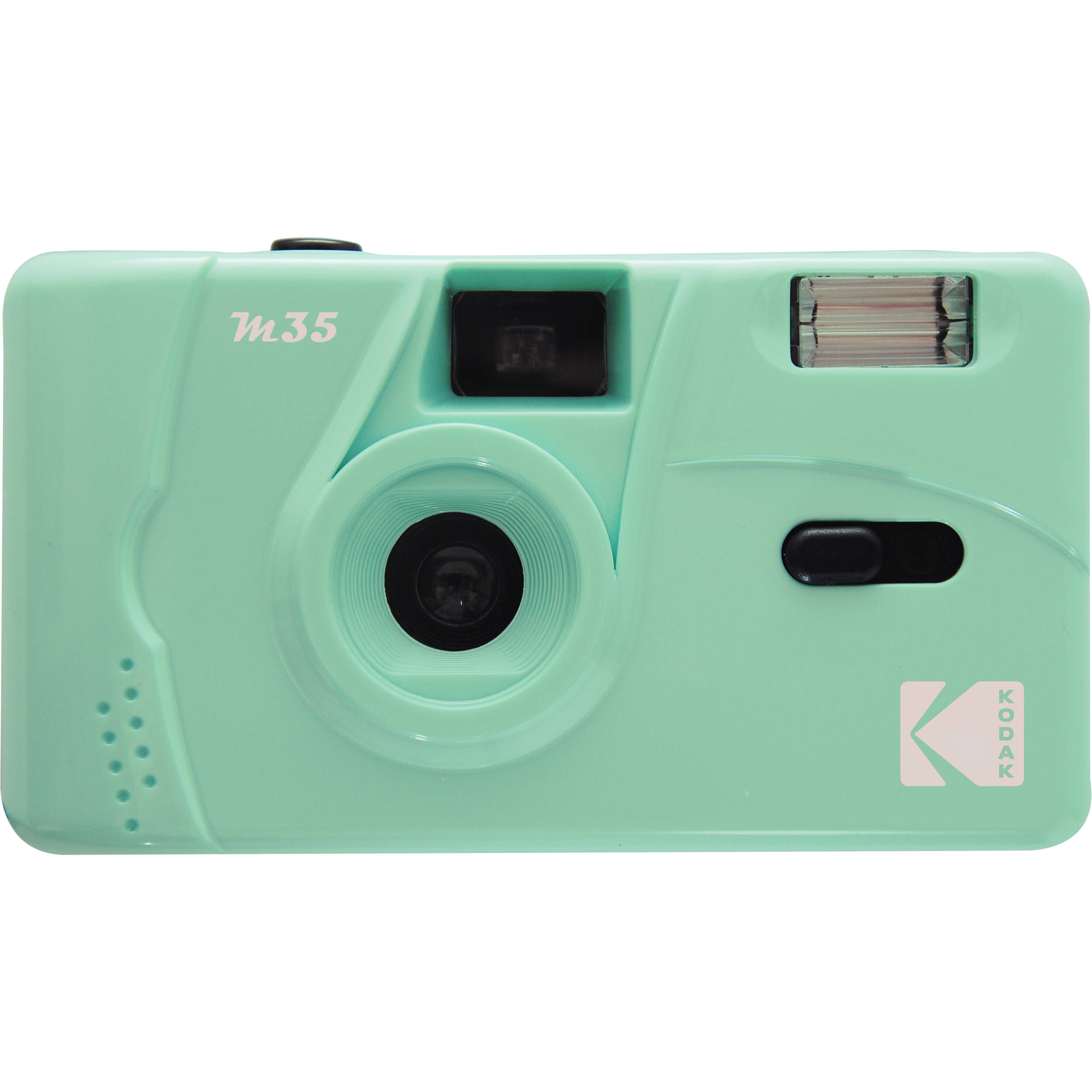 54f8f7035ab3a47f941d0c1c94b7608b-1.jpg Cámara de película Kodak M35 con flash (verde menta) - Imagen 1