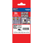 Cinta Brother TZeS211 con adhesivo extrafuerte para etiquetadoras P-Touch (negro sobre blanco, 1/4" x 26,2')
