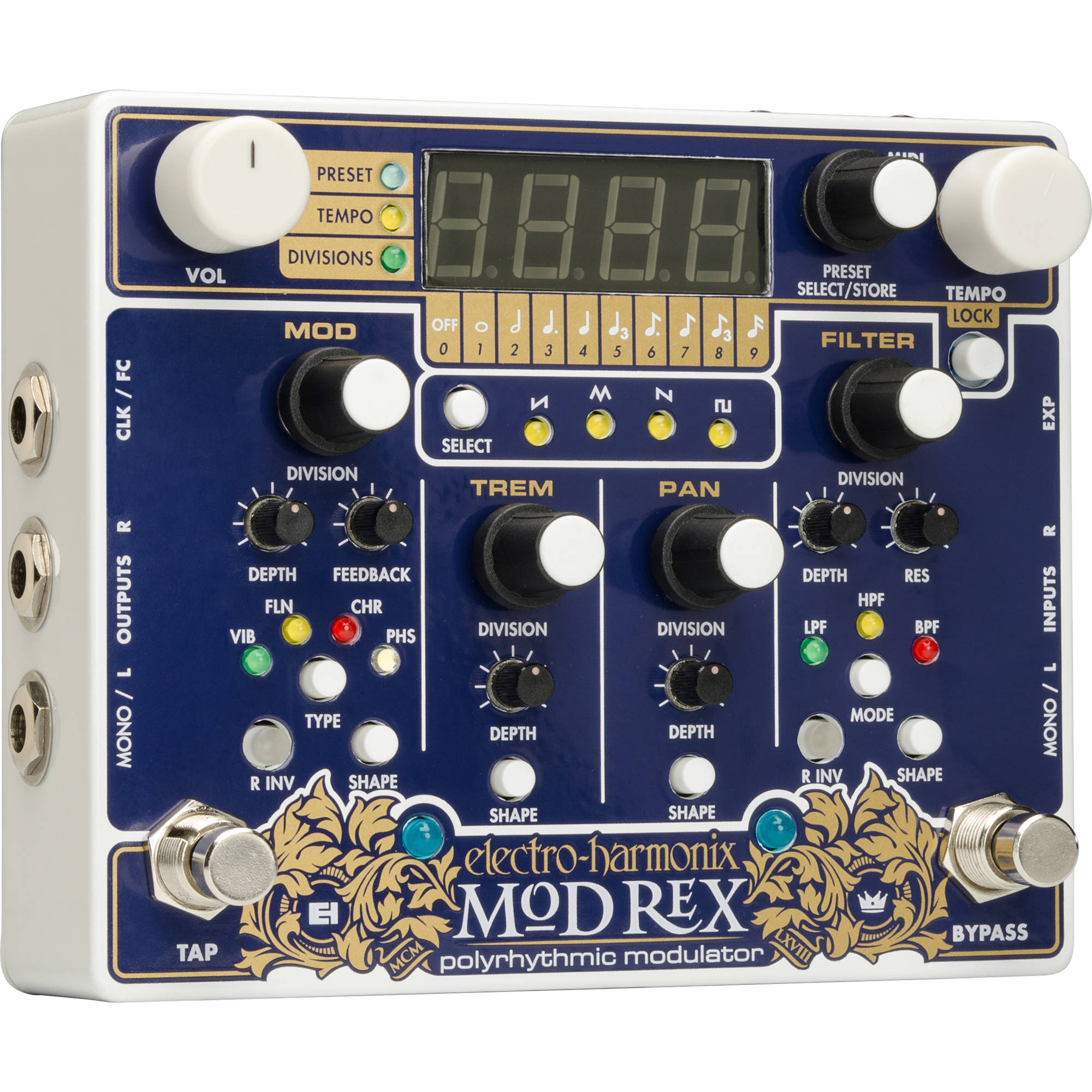57e15e851d9835fff07e79c89e2a9363.jpg Pedal modulador polirrítmico Electro-Harmonix Mod Rex - Imagen 1