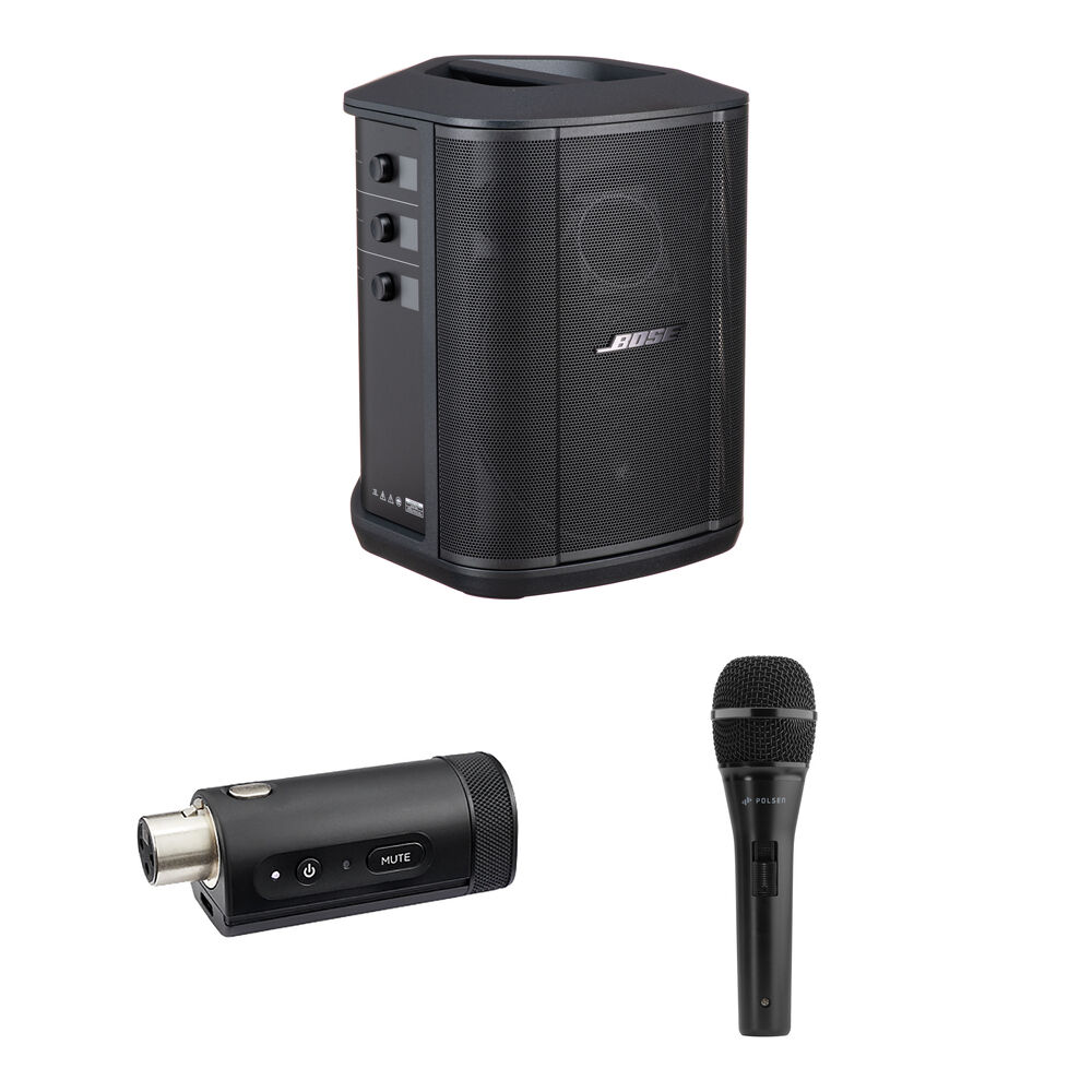 57edac5b6441ab2b05b5572d9ef0bef8.jpg Kit de sistema PA inalámbrico Bose S1 Pro+ con transmisor de micrófono/línea y micrófono de mano - Imagen 1