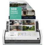 Escáner de escritorio compacto inalámbrico Brother ADS-1800W con pantalla táctil a color