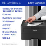 Impresora láser monocromática compacta Brother HL-L2460DW XL (kit de 2 tóner, 4200 páginas) - Imagen 6