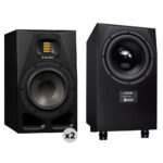 Adam Professional Audio A7V 130W Monitores de estudio activos de 7" con kit de estudio de subwoofer de 10"