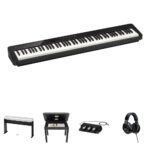Casio Privia PX-S5000 Kit de piano digital portátil de 88 teclas con soporte, banco, unidad de 3 pedales y auriculares (negro)