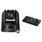 Kit de 3 cámaras Canon CR-N300 4K PTZ con controlador RC-IP100 (negro satinado) - Imagen 2