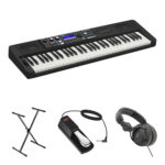 Casio CT-S500 Kit económico de teclado portátil de 61 teclas con soporte, pedal y auriculares