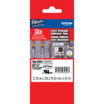 Cinta Brother TZeS221 con adhesivo extrafuerte para etiquetadoras P-Touch (negro sobre blanco, 3/8" x 26,2')