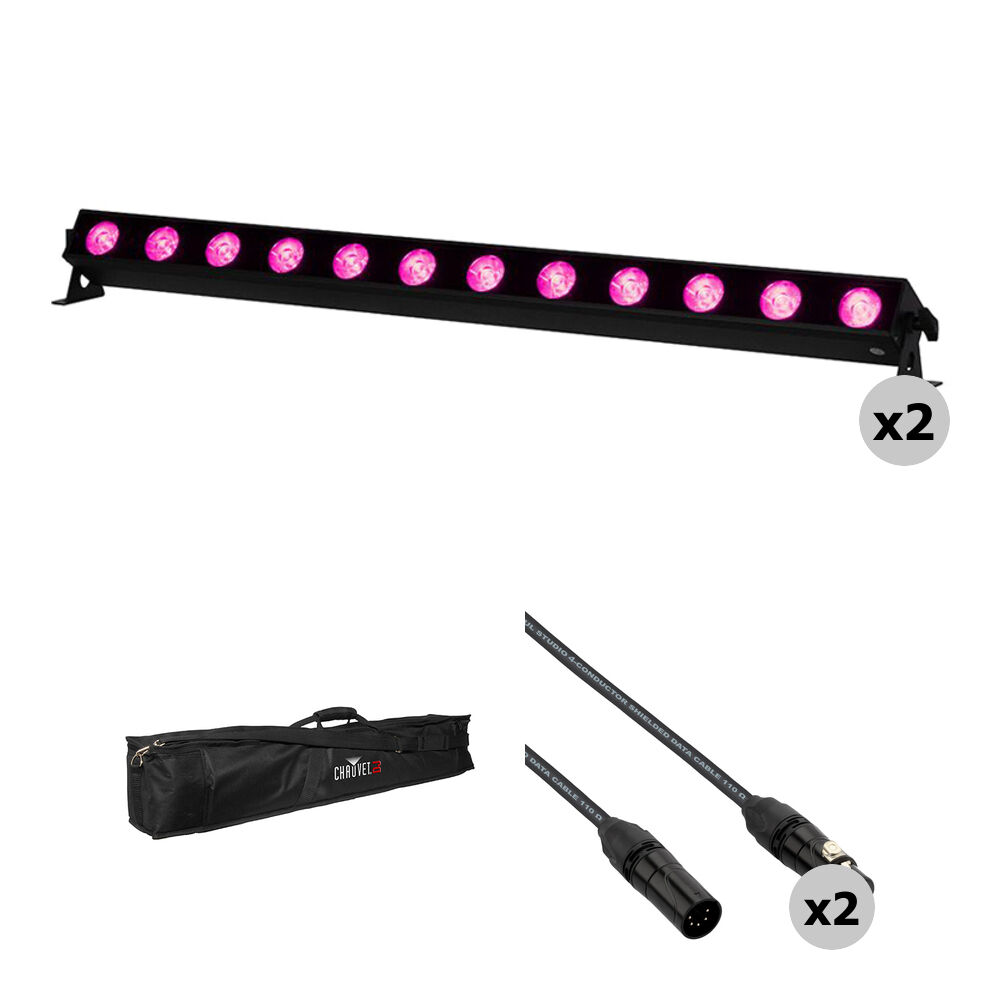 5f9c09010bc260d0c2603ad39dc897aa.jpg American DJ UBL12H RGBAL+UV Kit de barra de luz lineal con bolsa y cables DMX (paquete de 2) - Imagen 1