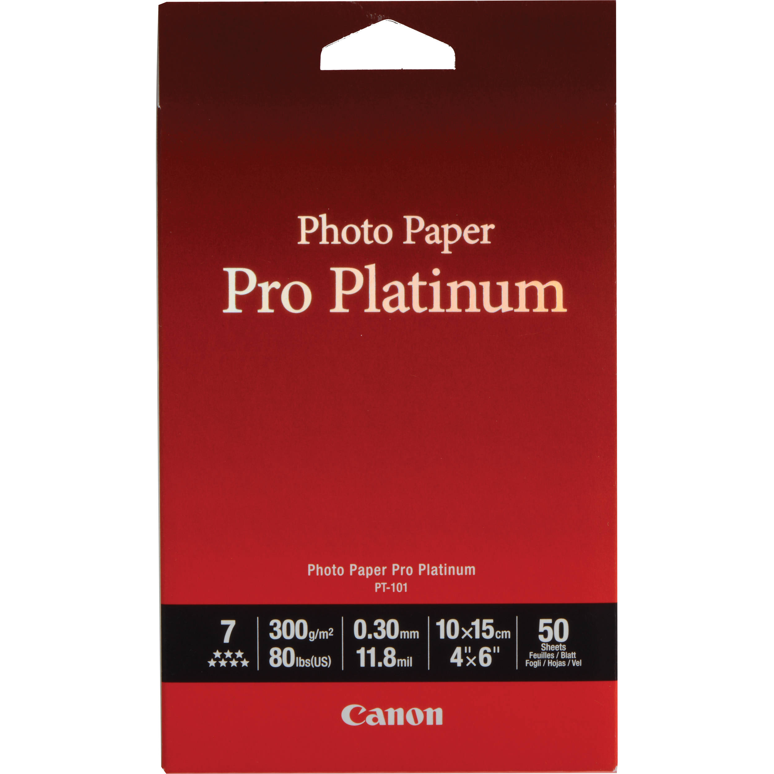 5fd1a9dd7d2ce78937808b8794bb3745.jpg Canon Pro Platinum Photo Paper (4 x 6", 50 Sheets) - Imagen 1