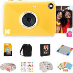 Cámara digital instantánea Kodak PRINTOMATIC+ de 10 MP con paquete de regalo (amarillo)