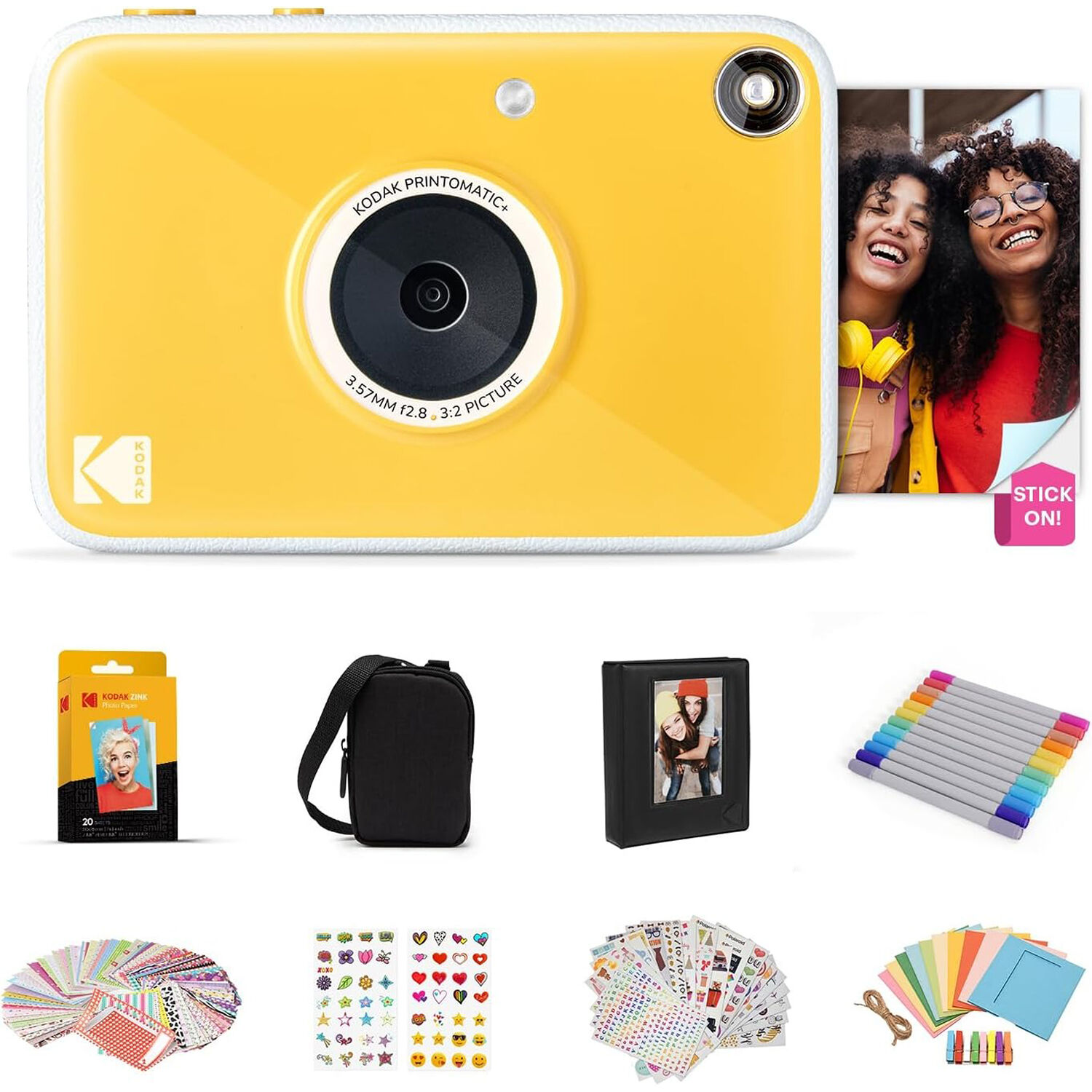 606120d0e82215846199f51c5fdeb75c.jpg Cámara digital instantánea Kodak PRINTOMATIC+ de 10 MP con paquete de regalo (amarillo) - Imagen 1
