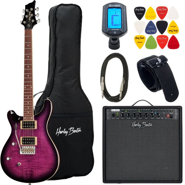 6239120ddc0c20753dc61011aa8c158a.jpg Harley Benton CST-24T LH Purple Burst Set - Imagen 1