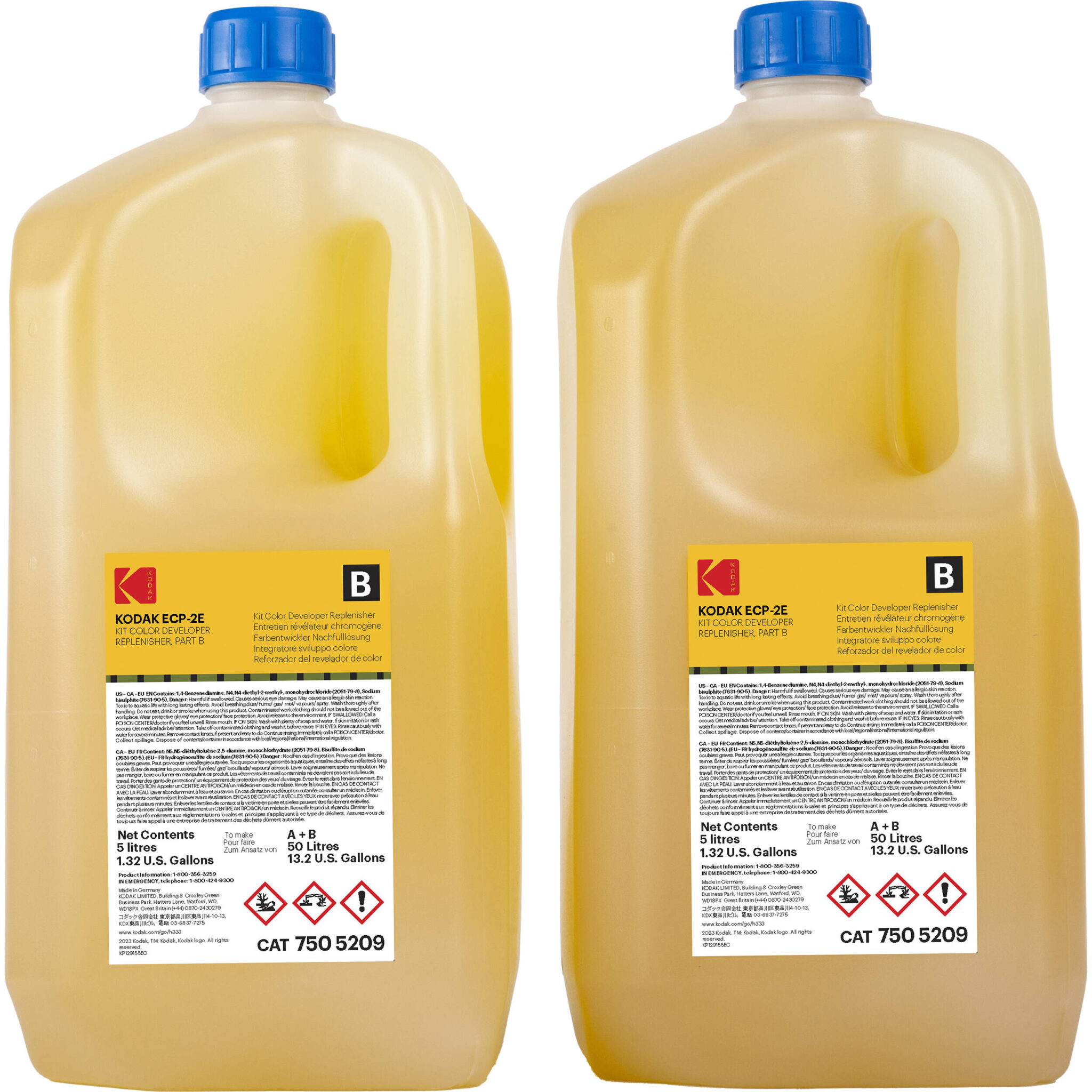66cb13d57a849a696ae845f237ff6435.jpg Kodak ECP-2E Kit Replenisher de color (Parte B, botella de 5 L, paquete de 2) - Imagen 1