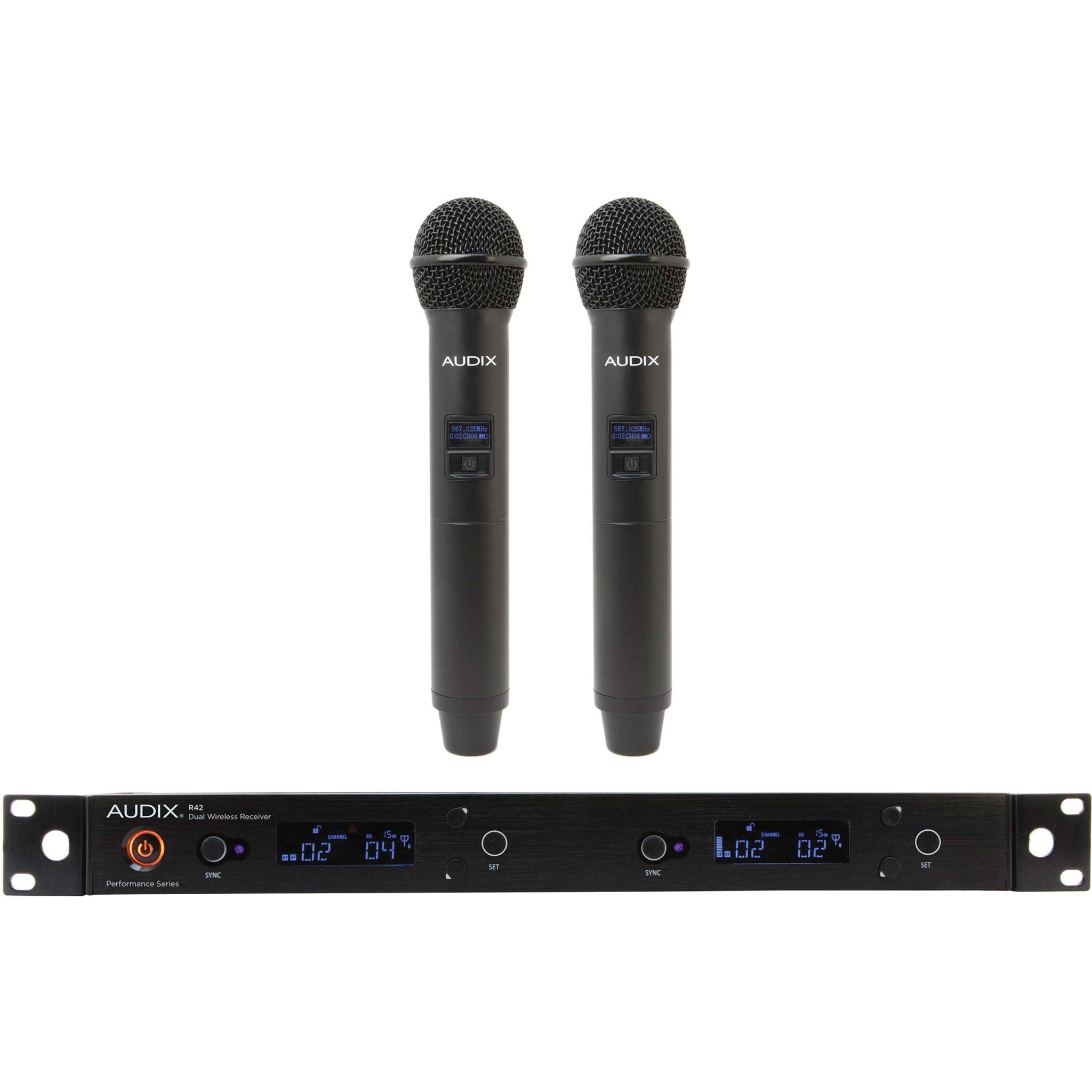 679b749e5e000b959c83740f458217b6.jpg Sistema inalámbrico de doble canal Audix AP42 Performance Series con dos transmisores portátiles H60/OM5 (554 a 586 MHz) - Imagen 1