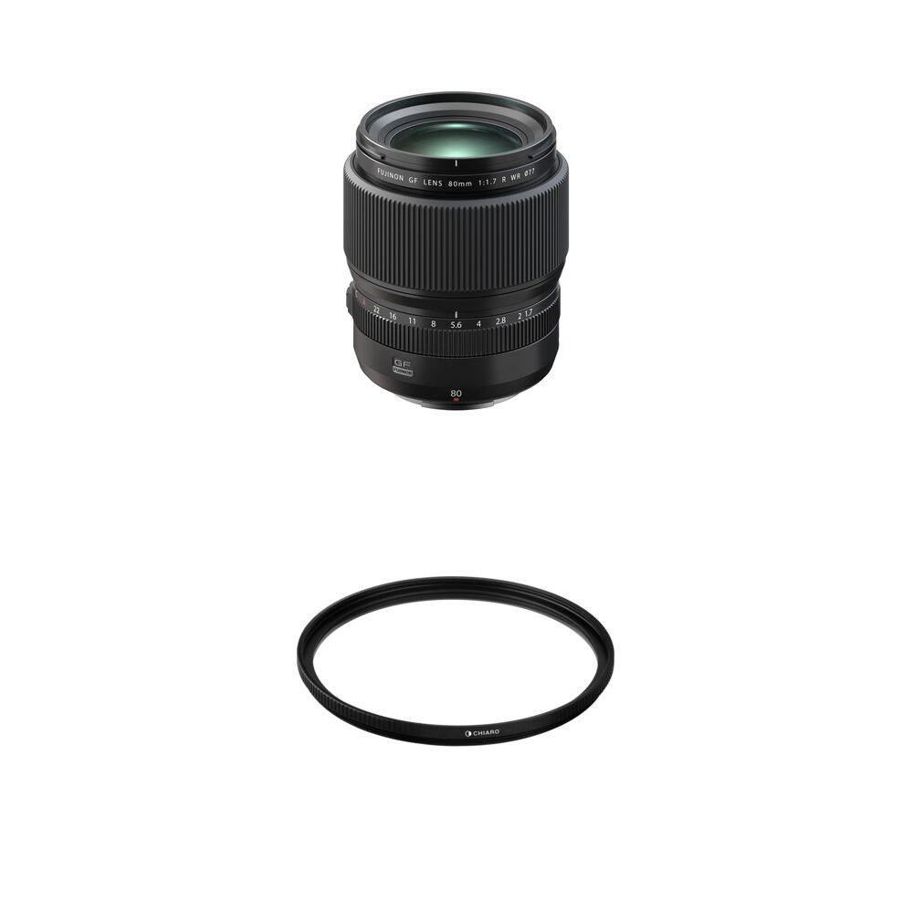 689ad20234ad2a2083d669d9203c36b1.jpg Lente FUJIFILM GF 80 mm f/1.7R WR con kit de filtro de 77 mm - Imagen 1