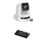 Canon CR-N300 4K PTZ 3-Camera Kit with RC-IP100 Controller (Titanium White) - Imagen 2