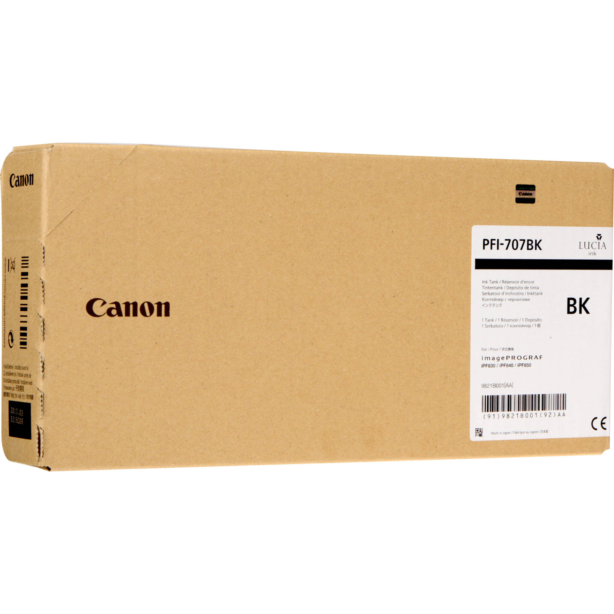 6a263f6621e78aa262ddfa78e70fb91c.jpg Canon PFI-707BK Black Ink Cartridge (700 mL) - Imagen 1