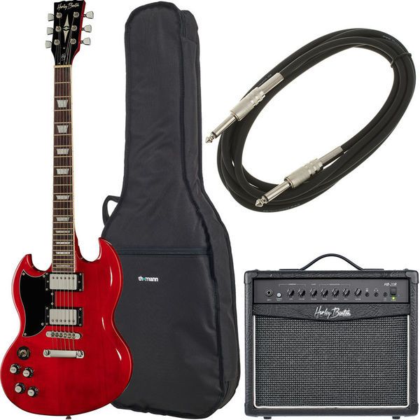 6bb9c74f8b4bc0f6988a58d4e4c9c4b6.jpg Harley Benton DC-580LH CH Vintage Ser Bundle - Imagen 1