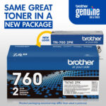 Kit de cartuchos de tóner negro de alto rendimiento Brother TN760 (paquete de 2) - Imagen 7