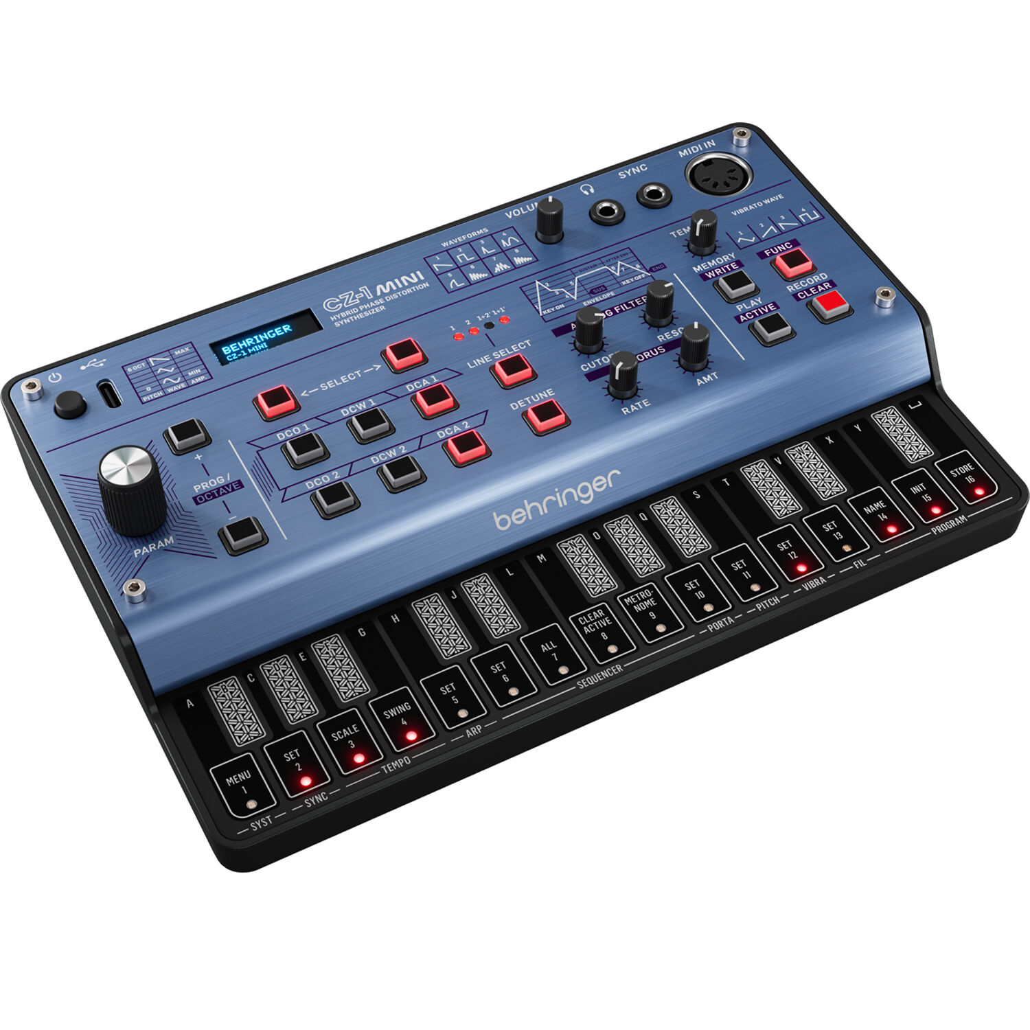 6dd238f7505e80e3bf7fdf850d51d196.jpg Behringer CZ-1 MINI Sintetizador de distorsión de fase híbrido portátil de 3 voces - Imagen 1