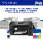 Impresora todo en uno de inyección de tinta a color inalámbrica Brother MFC-T980DW INKvestment Tank con hasta 3 años de tinta - Imagen 6