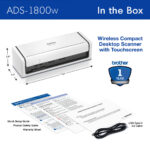 Escáner de escritorio compacto inalámbrico Brother ADS-1800W con pantalla táctil a color - Imagen 7