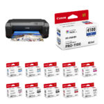 Canon imagePROGRAF PRO-1100 Professional 17" Wireless Inkjet Photo Printer with 12 PFI-4100 Ink Tanks Kit