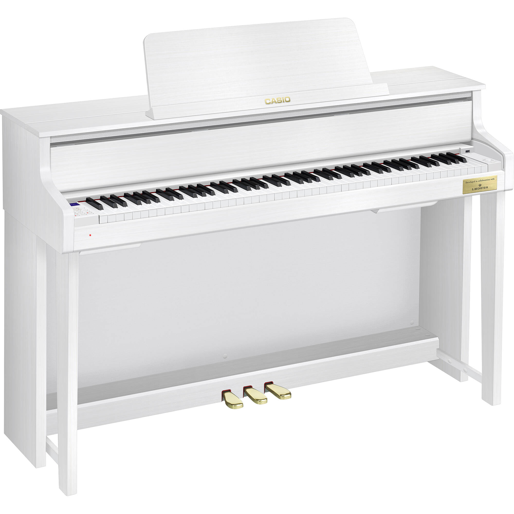 75486e7eafe208eab49d71adec883d03.jpg Casio Celviano Grand Hybrid GP-310 Piano digital estilo consola con banco (blanco satinado) - Imagen 1