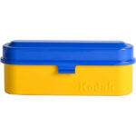 Caja de película Kodak de acero de 135 mm (tapa azul/cuerpo amarillo)