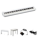 Casio Privia PX-S1100 Piano digital de 88 teclas con soporte, banco, auriculares y pedal (blanco) - Imagen 2