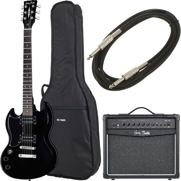 792e2d3b7acc511a4e4385fa7c8f6385.jpg Harley Benton DC-200LH BK Student Ser Bundle - Imagen 1