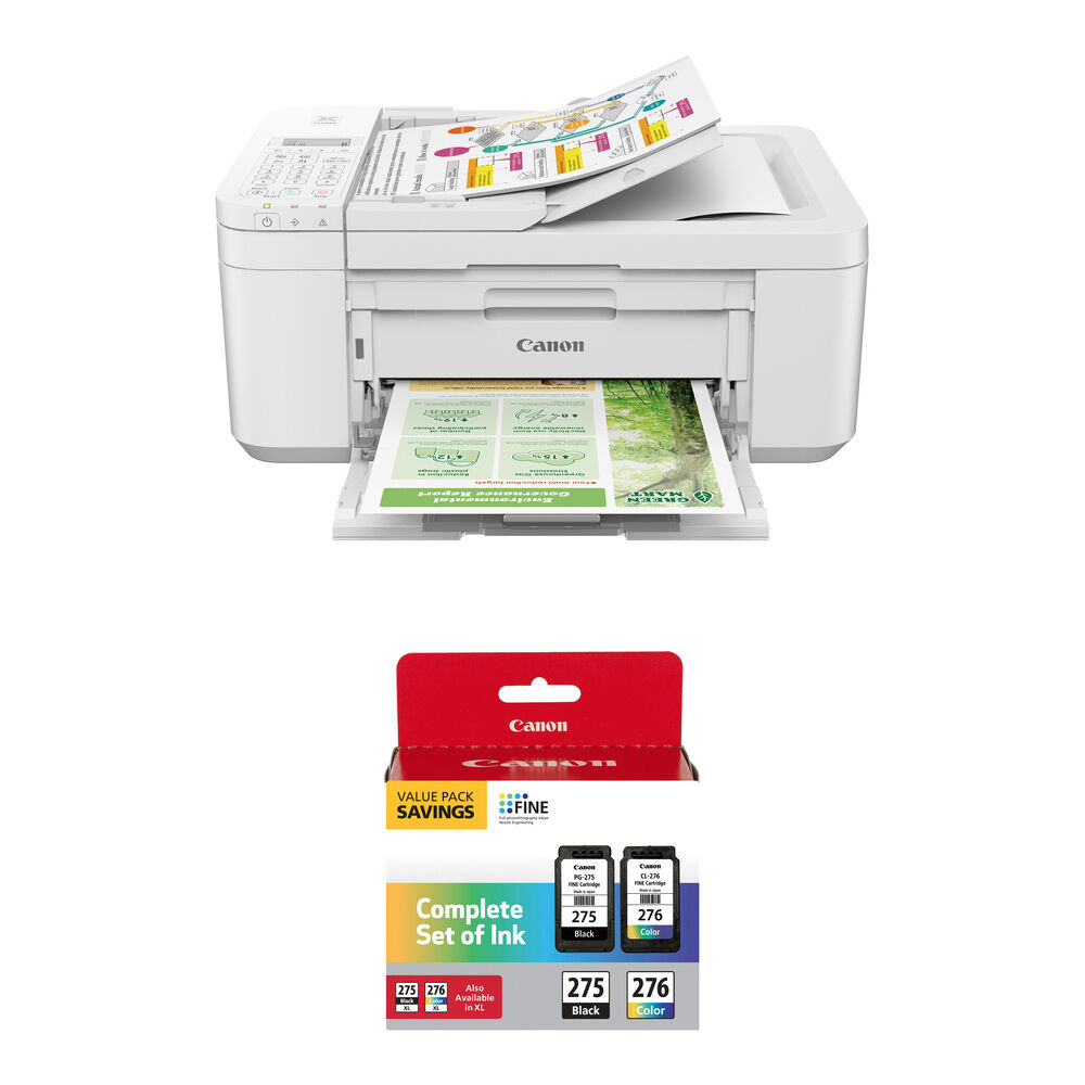 79bbfd42245a8ebfa9fbfc7ff3abf0f5.jpg Canon PIXMA TR4720 Wireless All-in-One Printer with PG-275/CL-276 Value Pack Kit (White) - Imagen 1