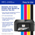 Brother Work Smart MFC-J1410DW Impresora multifunción de inyección de tinta a color inalámbrica con kit de cartucho de tinta negra de alto rendimiento LC501XLBK - Imagen 7